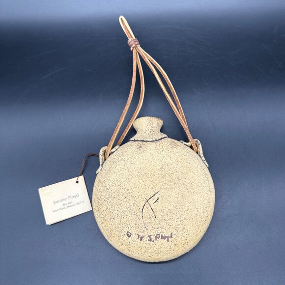 Vintage Wall Vase Jimmie Floyd Stoneware Pottery Leaf Clay Art 1970s Botanical - Picture 4 of 12